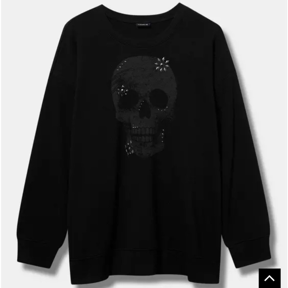 Torrid Black Skull Embellished Sweatshirt